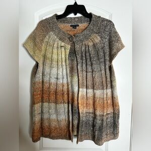 Westbound Woman Ombre Short Sleeve Cardigan Sweater XL Cotton Blend